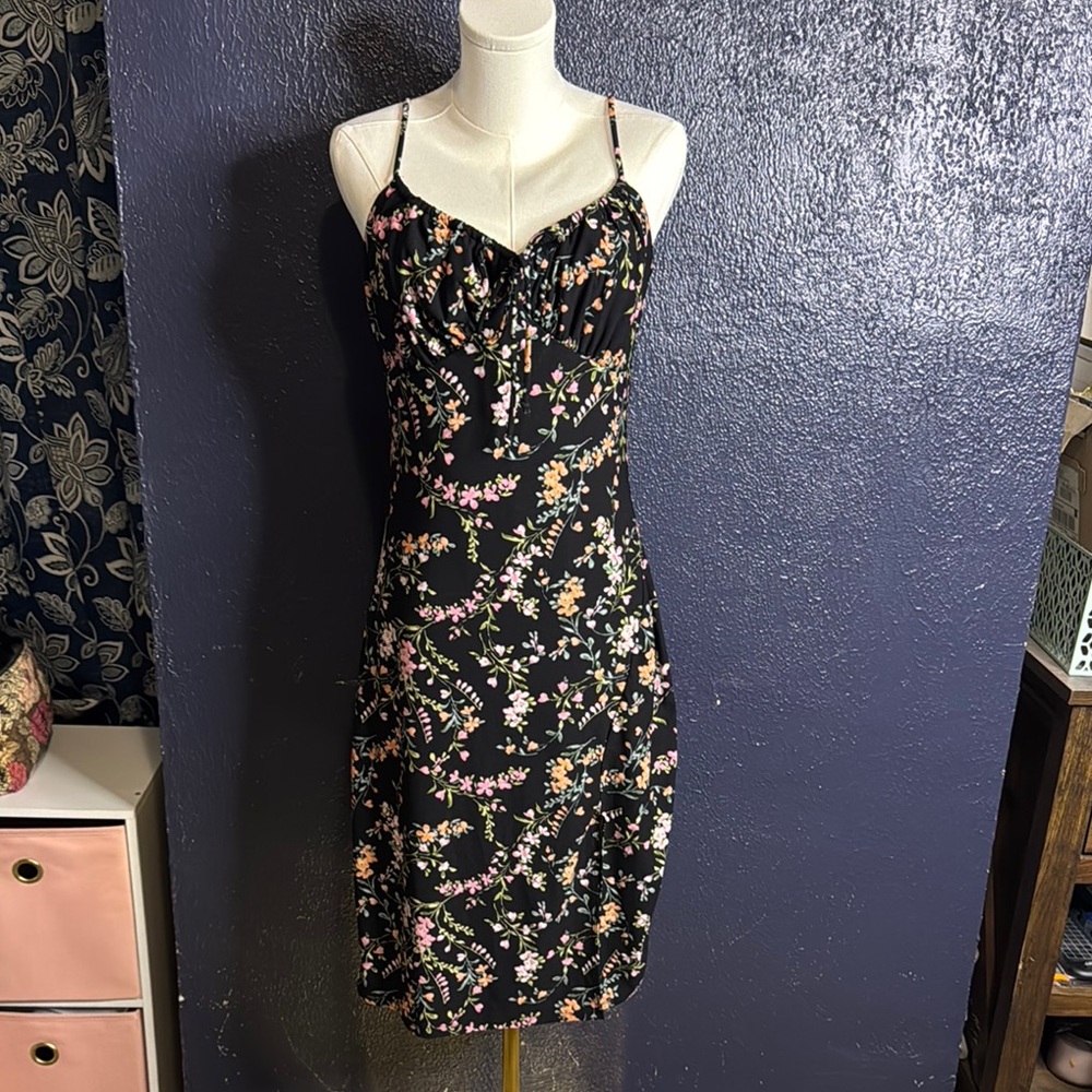 Floral Black Dress